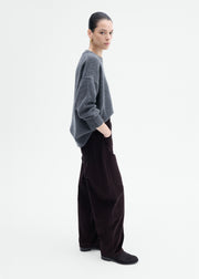 Boyfriend Crew Neck in Wool Cashmere - Grey - CO Collections